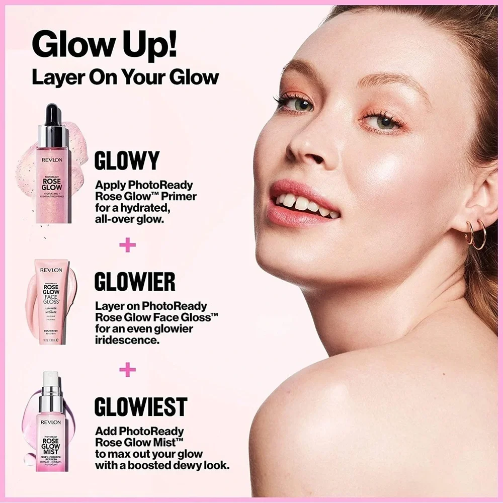 3/$12 Revlon 001 Rose Quartz Rose Glow Hydrating + Illuminating Primer 1oz